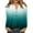 Cyan, variant on WTOBBY Women's Gradient Print V-Neck Button Down Long Sleeve T-Shirt Top, Casual Fashion Tee for Daily Comfort, Soft Blend Fabric Weekend Style,Cyan L