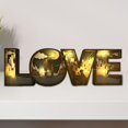 thumbnail image 2 of Estatua artesanal con letras en inglés, adorno de mesa, escultura artística para festivales, suministros para fiestas de dormitorio, decoraciones para AMOR Con Luz, 2 of 8
