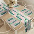 thumbnail image 2 of Ambesonne Brick Table Runner & Placemats, Scandinavian Doodle Design, Placemat 4 pcs + Runner 16"x90", Rose Sea Green Teal, 2 of 2