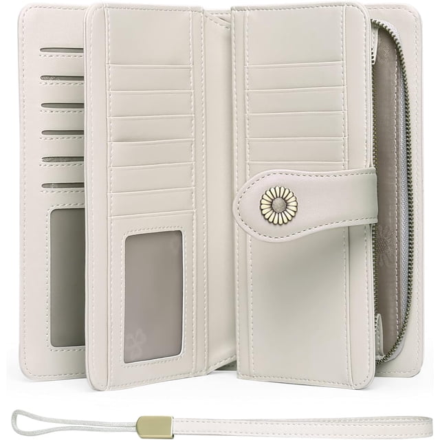 LAICAIW Women's Wallet Genuine Leather RFID Blocking Large Capacity Trifold Ladies Wallet