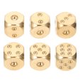 thumbnail image 4 of 6pcs Brass Craft Dices Simple Game Dice Props Solid Brass Craft Small Dices, 4 of 8