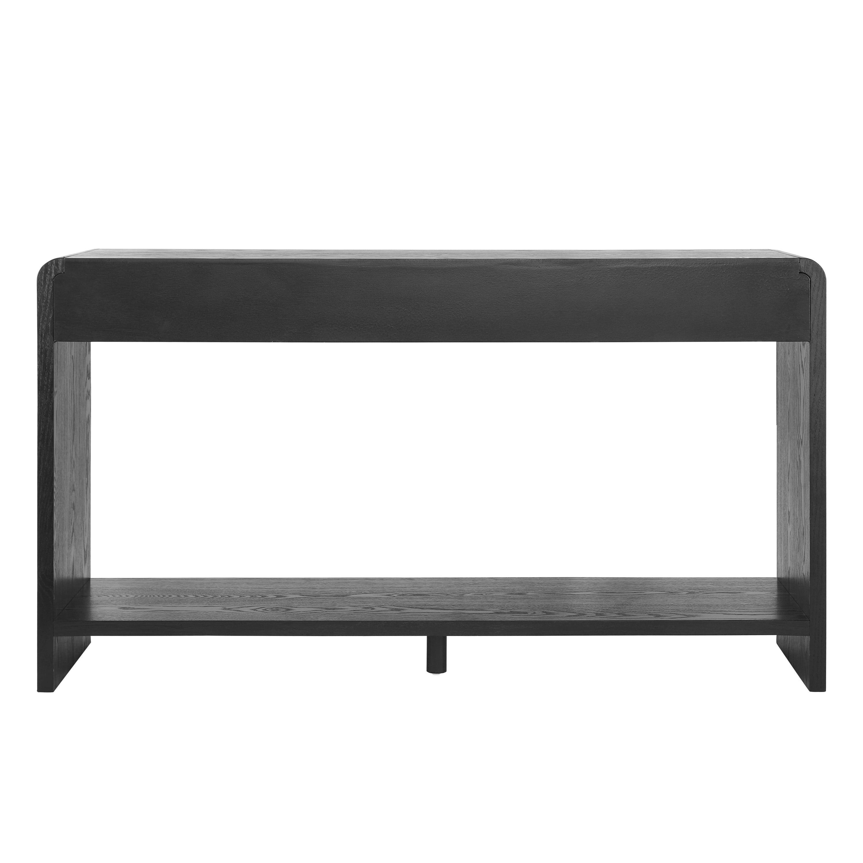 EUROCO 59" Console Table with 3 Drawers,Narrow Long Entryway Table with Round Edge Design and Bottom Shelf for Entryway Hallway Living Room,Black