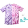thumbnail image 1 of Barbie Coffret Tenue Robe maillot tie-dye, bracelet, espadrilles, 1 of 3