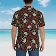thumbnail image 6 of Daiia Red Rose Skull Hawaiian Shirt for Men Gentle Cotton Regular Short Sleeve Casual-3X-Large, 6 of 9