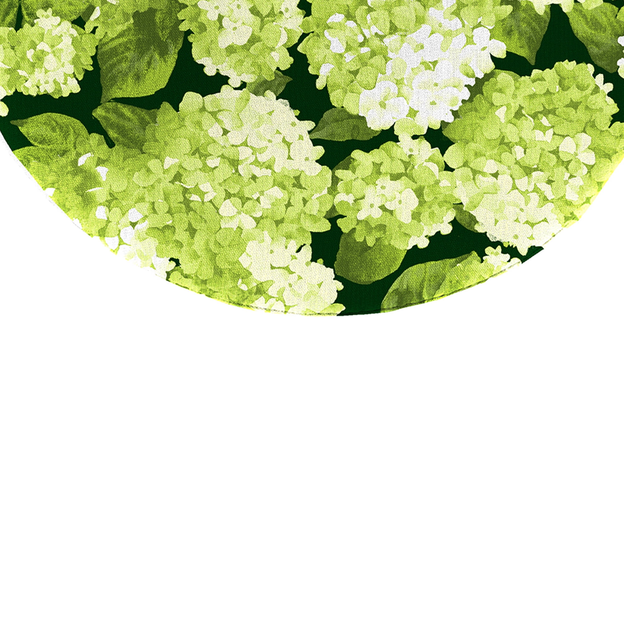 Jordan Manufacturing 16" Hydrangea Forest Green Floral Round Outdoor Bistro Chair Seat Cushion with Ties