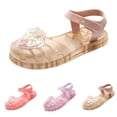 thumbnail image 2 of Ruyang Girls Glitter Jelly Sandals Cute Closed Toe Fisherman&nbsp;Sandal Summer Adjustable Straps Non-Slip Flats for Beach, 2 of 7