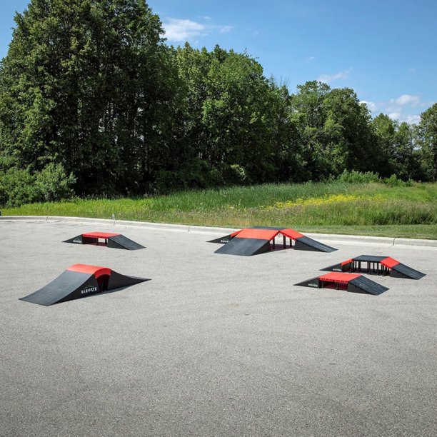 Elevate Outdoor Mini Skateboard Ramp 10-Piece Set with EZ-Link