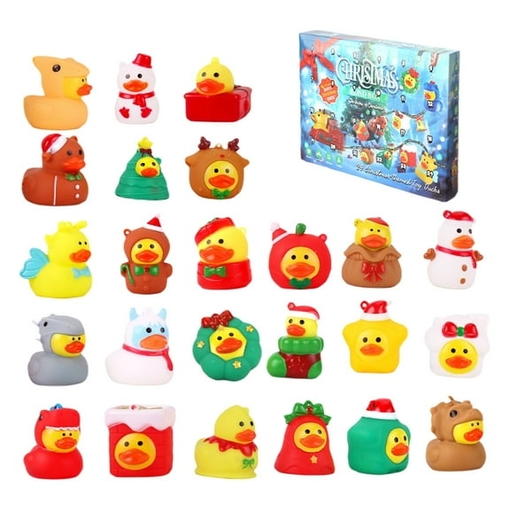 Christmas Countdown Calendar Blind Box Toy Advent Calendar 2025, Rubber Duckies 24 Days Surprises Gift for Kids Toddlers Boys Girls, Christmas Holiday Countdown Gift