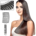thumbnail image 5 of Hair Brush, Boar Bristle Hair Brush, Hair Brush Reduces Frizz And Static, Massage Brushes, 5 of 5