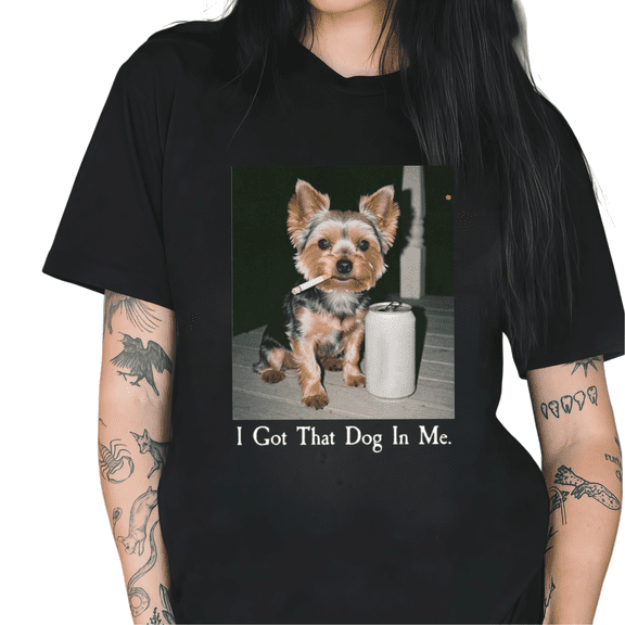 Black I Got That Dog In Me Yorkshire Terrier Yorkie Meme Funny Vintage Graphic Tees Print Tshirt Shirts Edgy Yorkie Lover Tops S-5XL