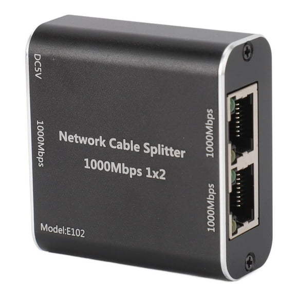 Gigabit Ethernet Splitter, 1 To 2 Fast Heat Dissipation RJ45 Internet Splitter 328ft Distance 1000Mbps With USB Power Cable For PC For Router