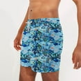 thumbnail image 4 of VBTAPA Big and Tall Swim Trunks for Men Sea Turtles Print Board Shorts Elastic Waist Drawstring Beach Shorts Quick Dry Surf Swimming Shorts with Pockets Blue#2 XXXXL, 4 of 6