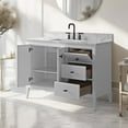 thumbnail image 4 of Vanity Art 42" Double Door Bathroom Vanity with Sink, Freestanding Storage Cabinet with Engineered Marble Top, Flip Down Tray, Drawer, and Shelf, 4 of 6