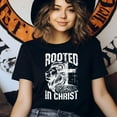 thumbnail image 3 of Rooted In Christ Lion Graphic Christian T-Shirt for Men and Women, Dark Heather, Size M, 3 of 6