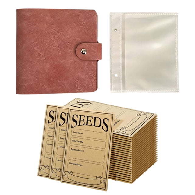50-Pack Reusable Self-Sealing Seed Packets Storage Envelopes for Organizing Vegetable&Flower Seeds, Storage Box&Binder for Gardeners
