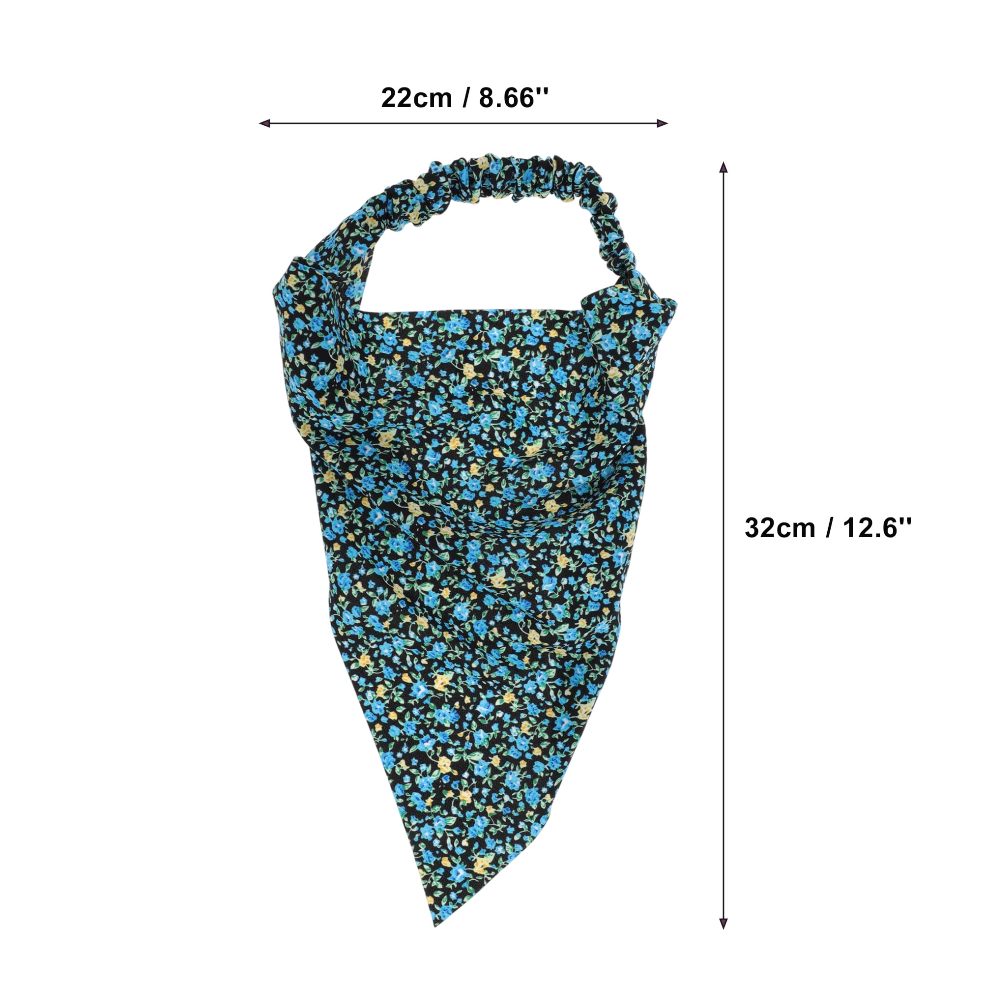 Unique Bargains 1pc Floral Soft Breathable Headwrap for Daily Life Black Blue
