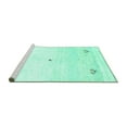 thumbnail image 2 of Ahgly Company Machine Washable Indoor Rectangle Solid Turquoise Blue Modern Area Rugs, 2' x 5', 2 of 4