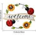 thumbnail image 2 of Cartel de bienvenida de girasol y escarabajo CHAO decoración de pared de metal, 2 of 5