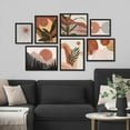 thumbnail image 3 of PixonSign Framed Canvas Print Wall Art Set - Vintage Mid-Century Forest Plants Poster Art - Geometric Print Gallery Set of 7 Abstract Illustrations Digital Art Wall Décor for Home - Black, 3 of 5