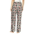 thumbnail image 3 of Uemuo Christmas Cat Pattern Women's Wide Leg Palazzo Lounge Pants with Pockets Light Weight Loose Comfy Casual Pajama Pants-Medium, 3 of 9
