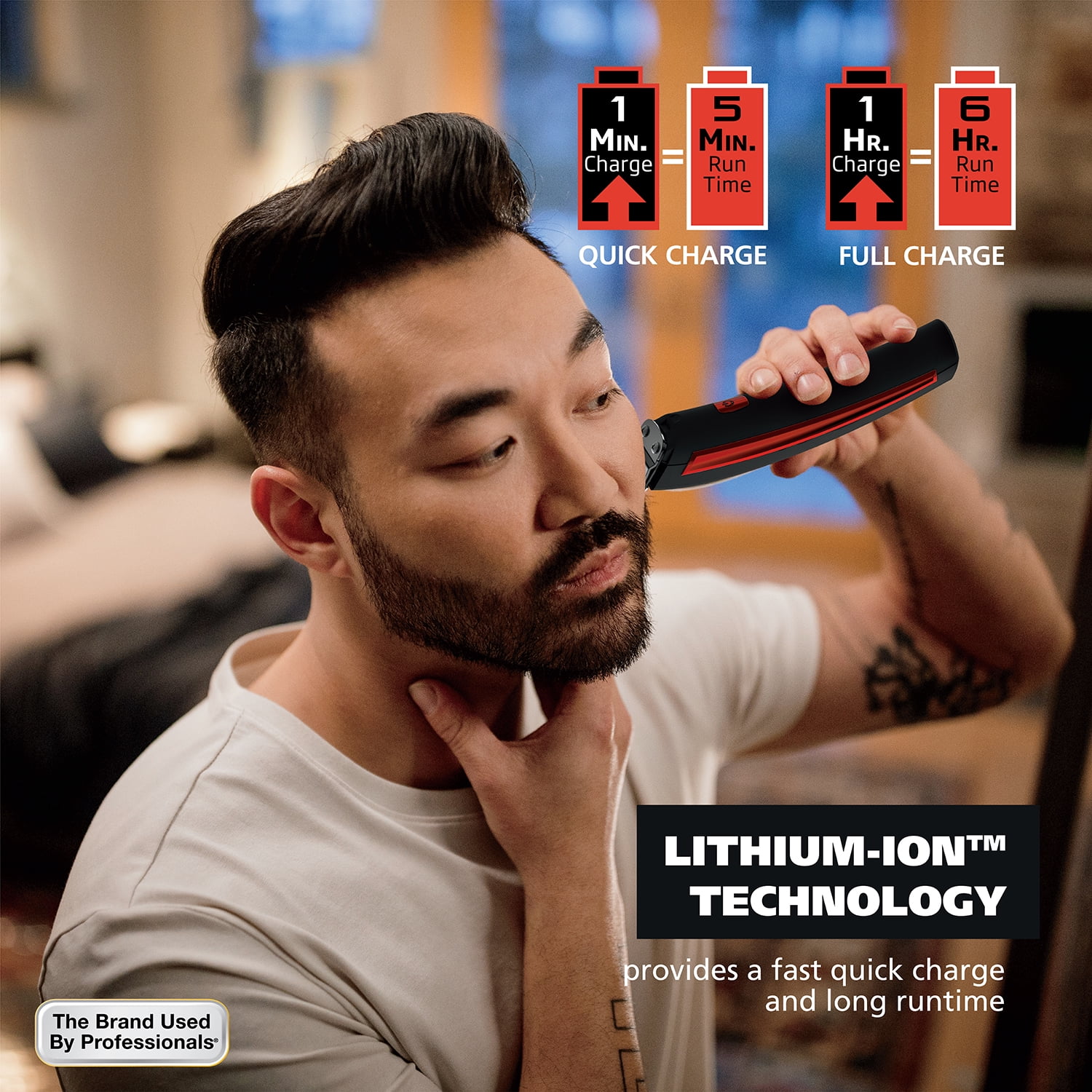 Wahl Edge Pro Lithium-Ion Rechargeable Battery Beard Trimmer with T-Blade, 17Pc for Men, Black, 9895
