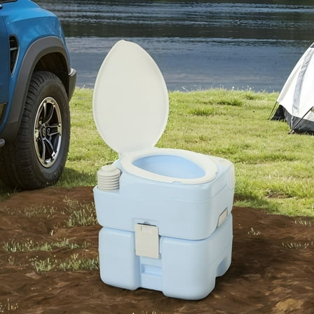 ModFusion 5.28 Gallon Portable Camping Toilet with Flush Pump & Hand Sprayer – Compact for RV, Boat, & Travel