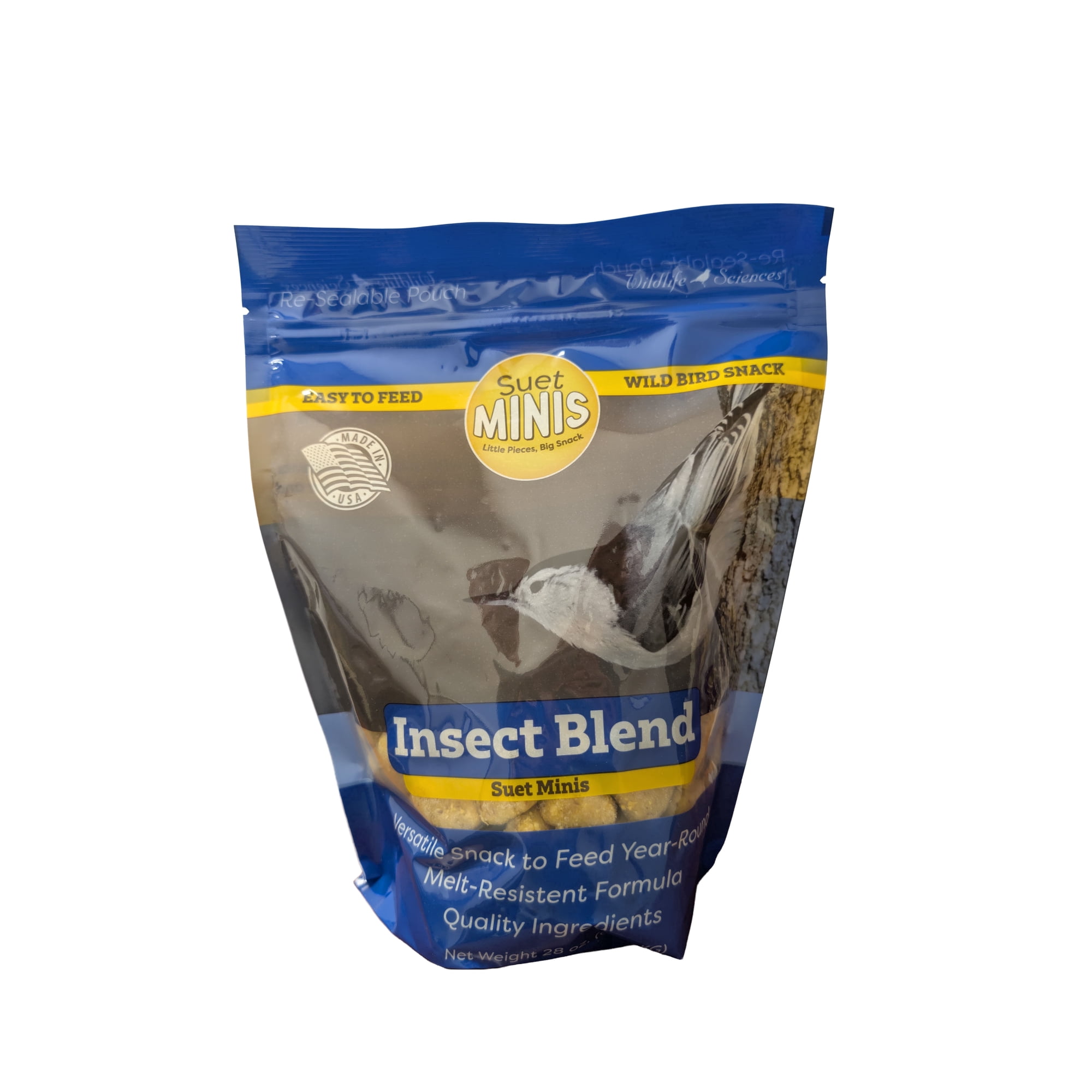 Wildlife Sciences No Melt Suet Dough Insect Blend Suet Minis | 28 oz Bag