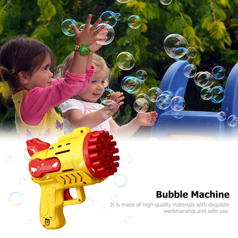 LoyGkgas New Bubble Guns Toys 29 Holes Electric Bubble Machine for Kids