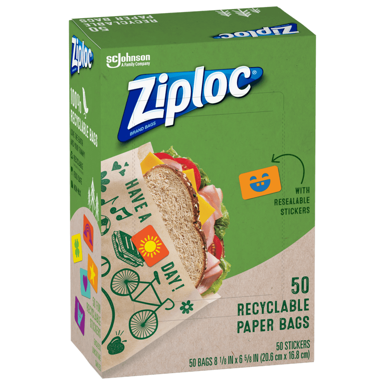Ziploc Paper Bags, Recyclable - 50 bags