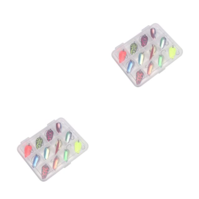 Greeniant Cuchara Spinners Señuelo de pesca Spinnerbait Portable Oceans Boat Cebo artificial duro con caja Agua dulce Agua salada B 2piezas