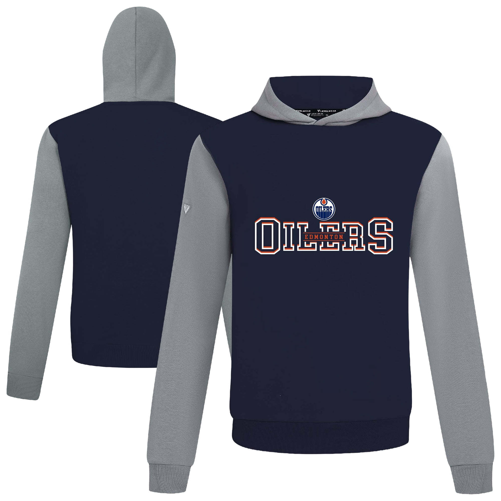 Men's Levelwear Navy/Gray Edmonton Oilers Ultimate Journey Pullover Hoodie