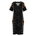 thumbnail image 3 of Disfraz de seis naranjas Alt vestido de bolsillo suelto para mujer ropa larga con velo ropa estética, 3 of 6