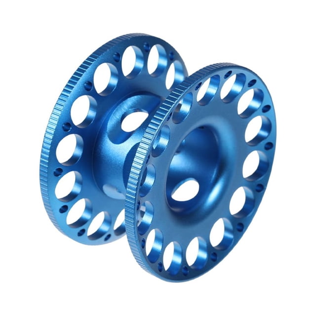 Eigraketly Carrete de dedo, carrete de buceo de aleación de aluminio de alta resistencia, diseño curvo, carretes anticorrosión, carretes para Deportes acuáticos Azul