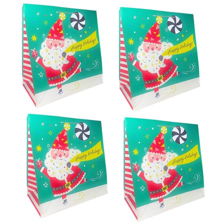 Inspirations from Hallmark Large Gift Bag, Santa Clause "Happy Holidays", 4ea., 14.88"x14.63"