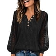 thumbnail image 4 of LIaqionyy Womens Long Sleeve Shirts Lace Tops Fall Fashion Outfits Business Casual Blouses Lightweight Sweater, 4 of 5