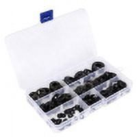 Kit de 280 Anneaux en Acier Prune Anneaux de Retenue en Acier Prune Rondelles Résistantes à la Corrosion Joints Prune Clips de Roulement à Bord Plat Noir Pinces de Roulement à Bord Plat