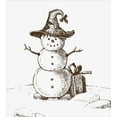 thumbnail image 3 of Ambesonne Snowman Duvet Cover Sets, Sketchy Hand Drawn Snowman, 2-Twin, Dark Cocoa and White, 3 of 4
