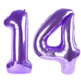 thumbnail image 1 of Globo Kelfuoya Número 14 Morado de Foil de 40", 1 of 7