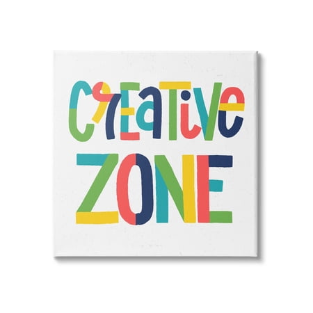 Stupell Industries Creative Zone Kids Motivational Phrase Vibrant Playful Typography 17 x 17 Design by Raye Allison Creations