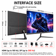 thumbnail image 2 of Gawfolk 24.5 Inch Gaming Monitor 300Hz FHD , 1080P Built-in Speakers, DP/HDMI, 75x75mm VESA Wall Mount, Home Office Business, Black, 2 of 6