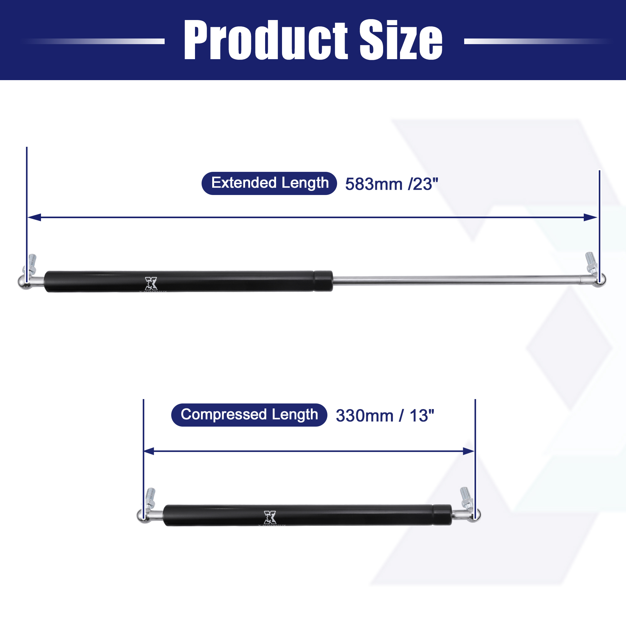 Unique Bargains 2Pcs 23inch 200lbs Universal Gas Struts for Pickup Truck Tonneau Covers