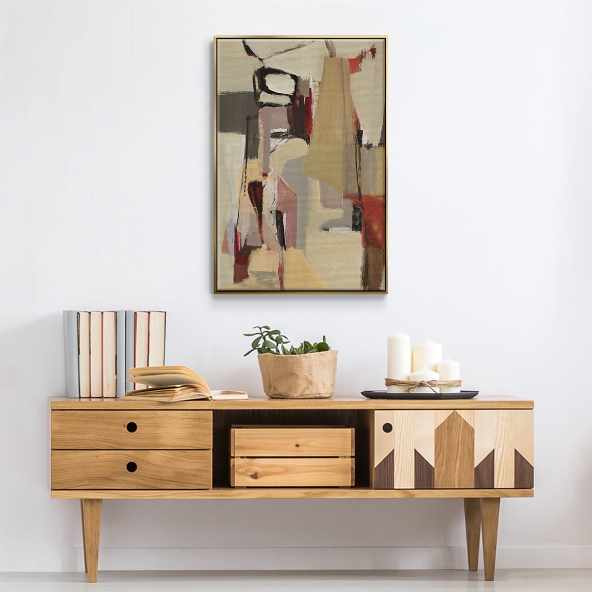 Peaches Framed Premium Gallery Wrapped Canvas - Ready to Hang - 27 x 41 - Gold Floating Frame