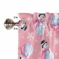 thumbnail image 5 of Merry Christmas Kitchen Curtains and Valances Set, Pink Scarf Snowman Snowflake Rod Pocket Window Valance 18 Inch Window Curtain Panels for Living Room Bedroom Laundry, 27.5x24in, 3 Pieces, 5 of 7