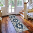 thumbnail image 6 of Hallway Washable Runner Rug - 2x7 Kitchen Rugs Entryway Vintage Soft Floor Mat Non Slip Indoor Farmhouse Carpet For Bathroom Living Room Bedroom (2 X 7  Blue), 6 of 6