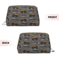thumbnail image 3 of Picia Construction Machines Print Leather Makeup Bag Make Up Bag Travel Toiletry Bag for Her Girlfriend Teacher Teen Girl Gifts, 3 of 8
