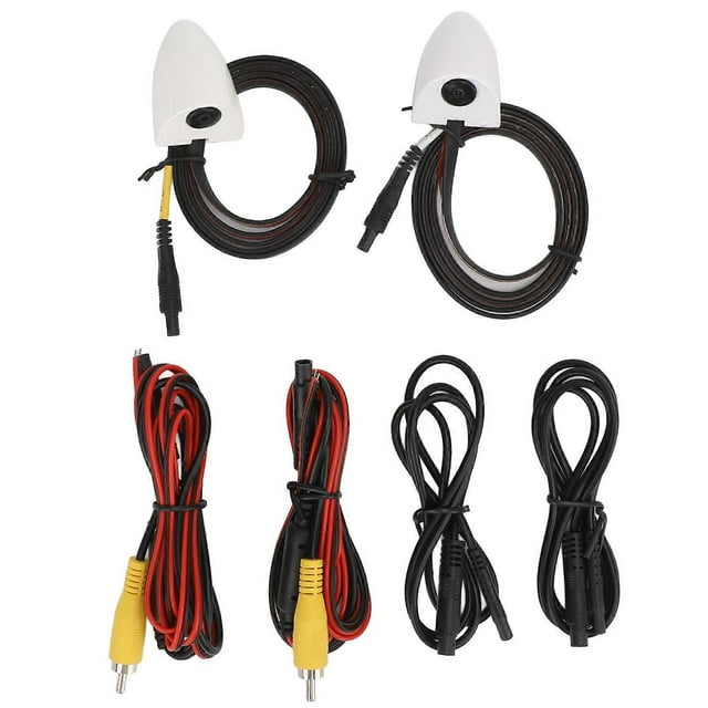 1 paire de caméras de recul latérales 80°, étanches, AHD 1080P, pour angle mort, pour moniteurs, autoradios, signal vidéo 25 Hz/PAL, blanc