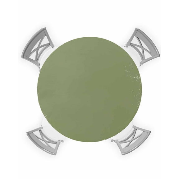 nqOlkjepod Sage Green Round Tablecloth, Fitted Table Cover with Elastic for 55"-60" Round Tables, Farmhouse Solid Color Art Shabby Table Cloth Outdoor Indoor Dinning Party Waterproof Tablecloths