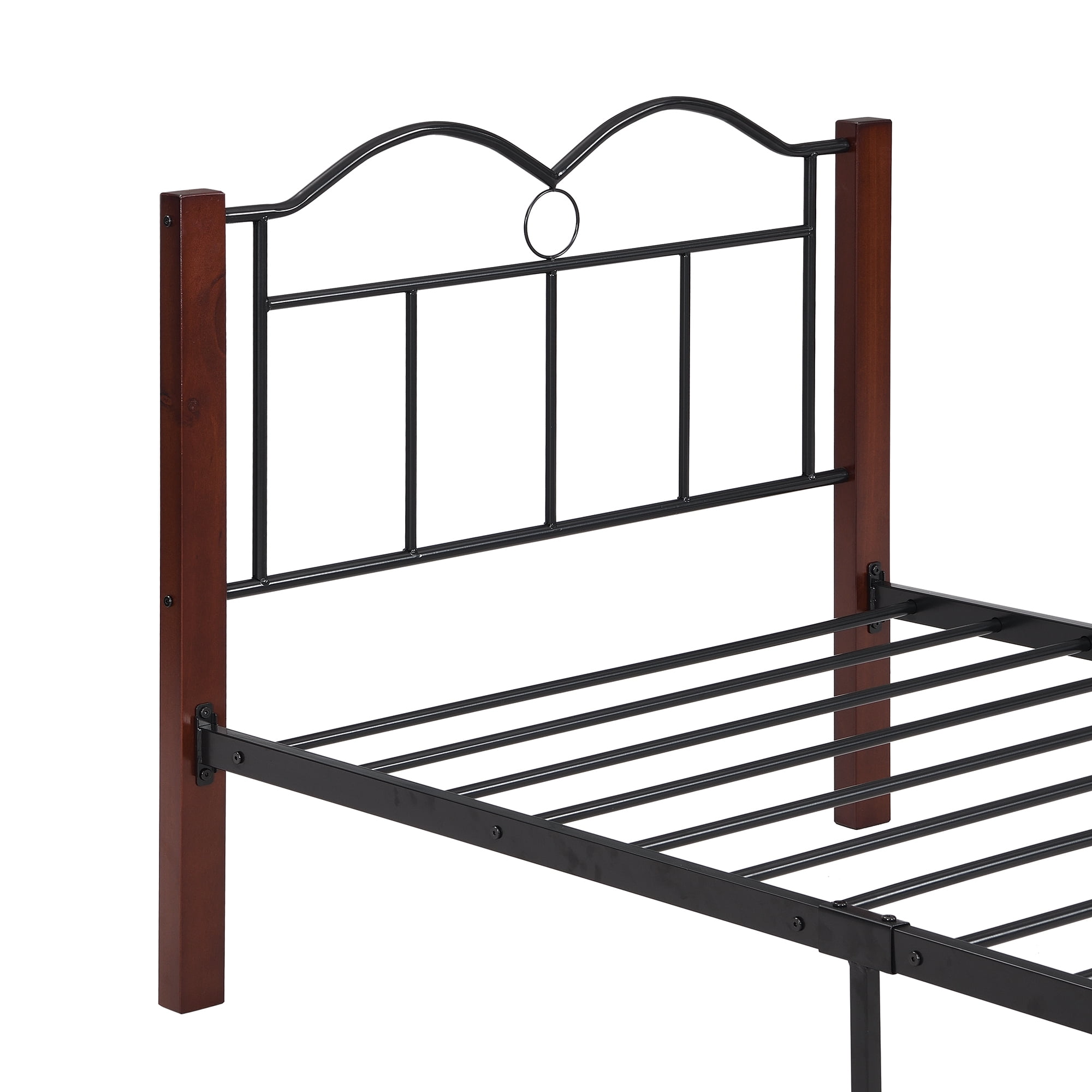Euroco Wood Twin Size Captain Bed with Trundle and Drawers, Antique Brown
