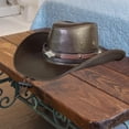 thumbnail image 6 of Cowboy Hat Jazz Caps Stylish Lightweight Cowgirl Hat with Adjustable Chin Strap Sun Protection Hat for Holiday Party Festival Coffee, 6 of 8