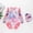 Pink, variant on Laipiong Kids Girls 2 Piece Swimsuits Ruffle Long Sleeve Cute Print Rash Guard Bathing Suits Trendy Comfy Beach Vacation Swimwear